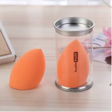 Спонж для макияжа каплевидный со срезом в коробке оранжевый