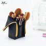 Набор кистей-щеточек для макияжа профессиональный ANMOR Professional makeup brush set Oval черный (10шт)
