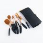 Набор кистей-щеточек для макияжа профессиональный ANMOR Professional makeup brush set Oval черный (10шт)