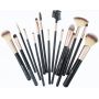 Набор кистей для макияжа профессиональный ANMOR Professional makeup brush set Pink Gold черный (15шт)