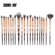 Набор кистей для макияжа MAANGE makeup brush set Metal Gradient бронзовый (20шт)