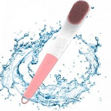 Банная массажная силиконовая электрическая щетка для тела с длинной ручкой ULTRASONIC ELECTRIC SHOWER BRUSH розовая