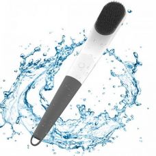 Банна масажна силіконова електрична щітка для тіла з довгою ручкою ULTRASONIC ELECTRIC SHOWER BRUSH сіра