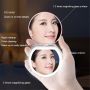 Мини портативное светодиодное зеркало для макияжа двойное Led Cosmetic Mirror with You белое