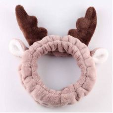 Плюшевая повязка для волос Олень бежевая