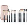 Набор кистей для макияжа профессиональный ANMOR Professional makeup brush set Pink Gold черный (15шт)