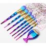 Набір пензлів для макіяжу професійний MSQ Professional makeup brush set Mermaid градієнт (8шт)