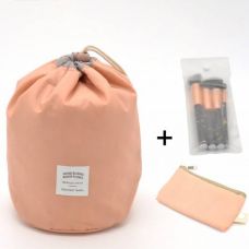 Косметичка Makeup box, Сумка-органайзер для косметики рожева + косметичка і чохол для кистей