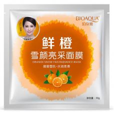 Маска-салфетка для лица выравнивающая тон с апельсином BIOAQUA Orange Snow Yan Radiance Mask (30г)
